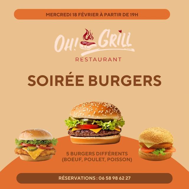 Soirée à thème burgers au restaurant Oh Grill